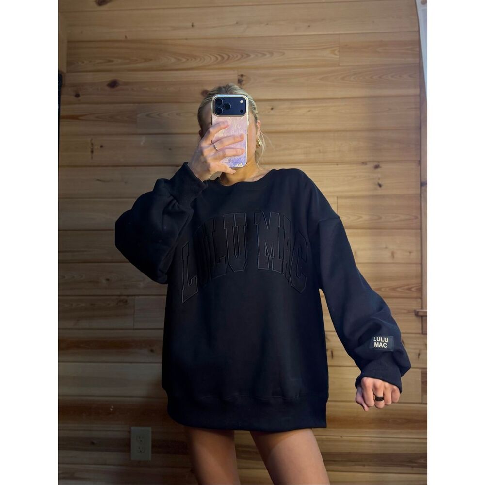 Black Lulu Mac Sweatshirt NWT - Picture 4 of 6